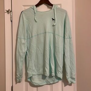 Mint green PINK hooded sweatshirt